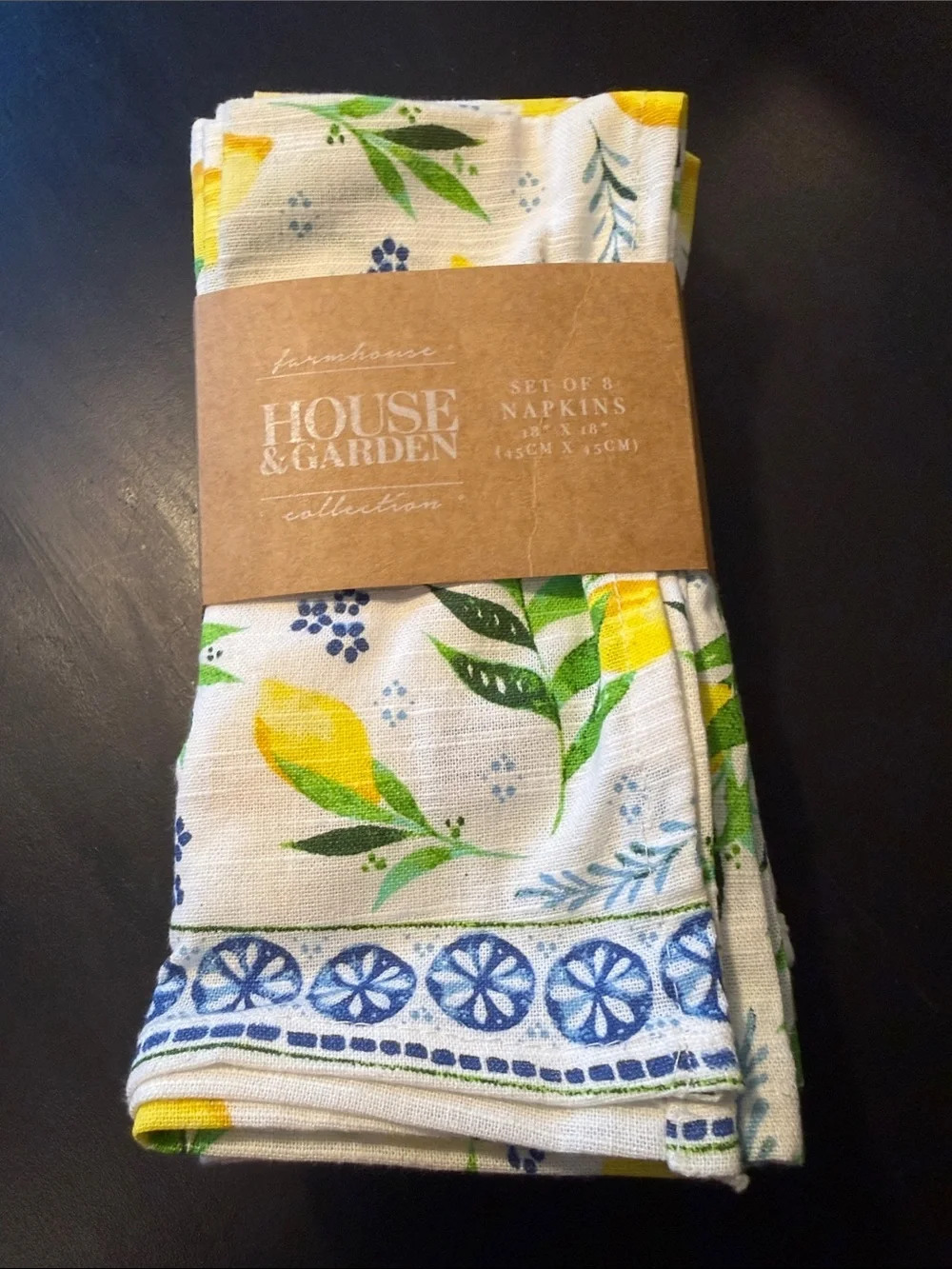 Yellow Lemon Print Napkin Set
